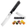 Astylway Kitchen Knife Folding Chef Knife 4 inch Sharp 8Cr14Mov Stainless Steel Blade Black Wood Handle Pocket Japanese Style Universal knife for Outdoor Camping Cooking BBQ
