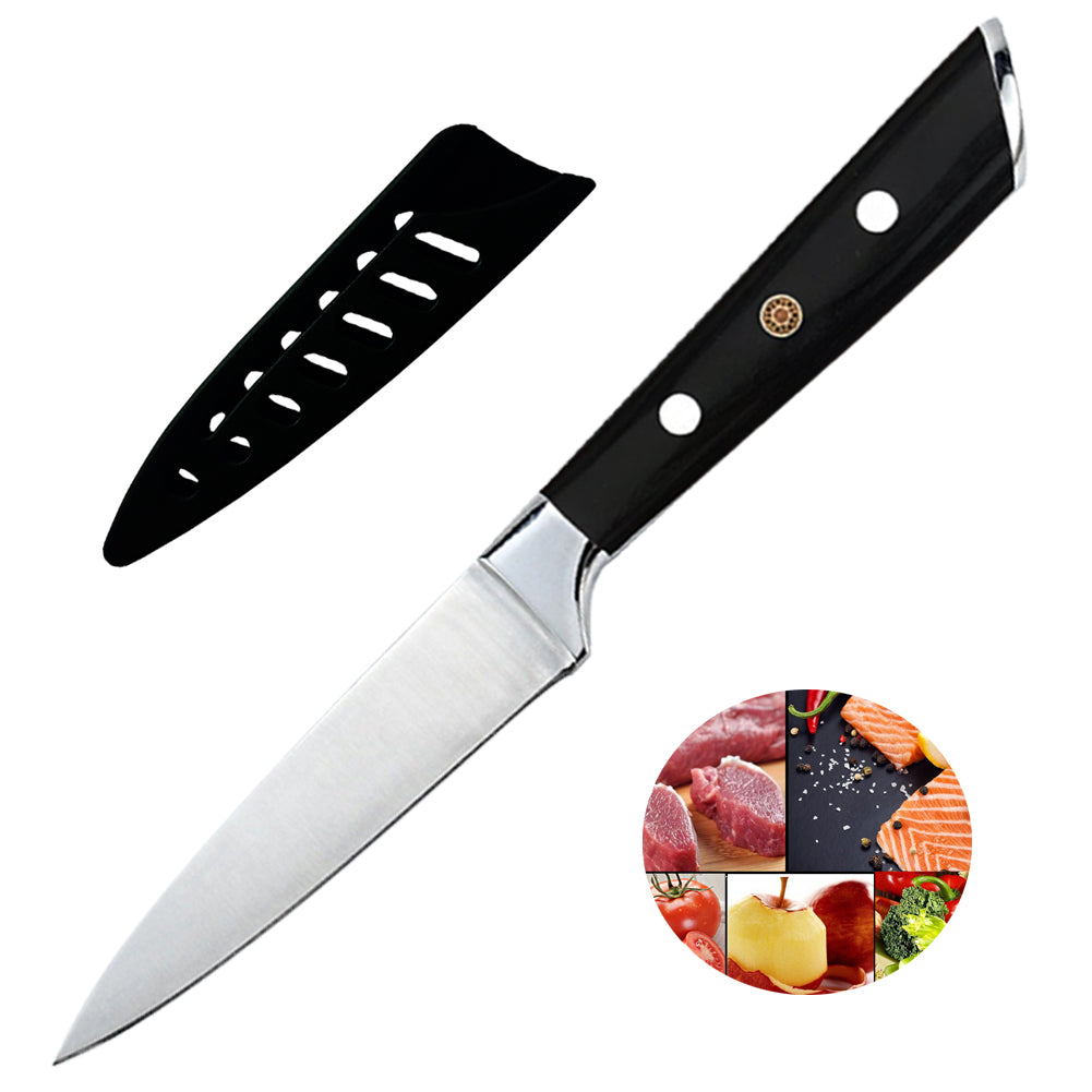 Astylway Paring Knife 3.5 inch Small Kitchen Knife Manual Sharpened 5Cr15Mov Stainless Steel Fruit Knife Full Tang with 3 Rivets in Ergonomic Pakkawood Handle