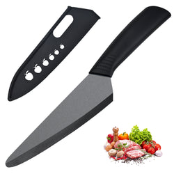 Ceramic Knife 6 inch Chef Knife Black Blade Small Paring Knife Fruit and Vegetable knife Longer Sharp Rust Proof Stain Resistant