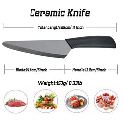 Ceramic Knife 6 inch Chef Knife Black Blade Small Paring Knife Fruit and Vegetable knife Longer Sharp Rust Proof Stain Resistant