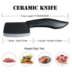 Ceramic Knife Mini Nakiri Knife Black Small Paring Knife Fruit and Vegetable knife Longer Sharp Rust Proof Stain Resistant