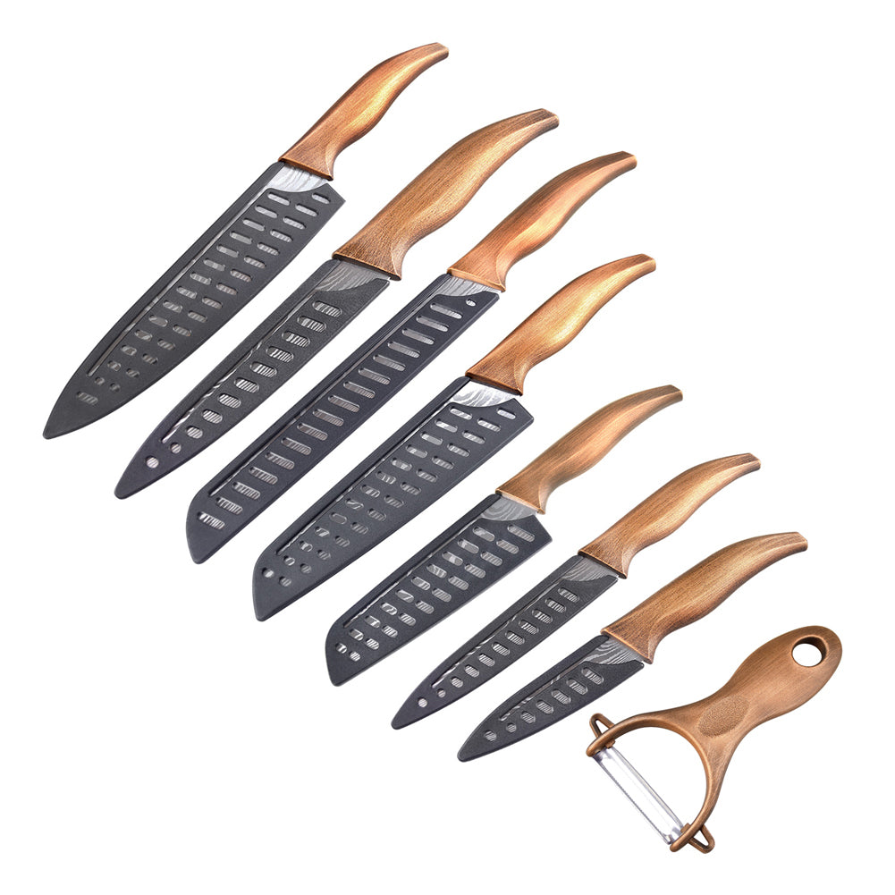 Astylway Kitchen Knife Sets 8 piece, 3.5-8 Inch Chef Knives High Carbon Stainless Steel, Plastic Handle, Ultra Sharp Cooking Knife for Vegetable Meat Fruit